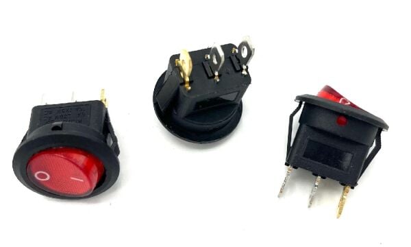 Yuvarlak Işıklı Anahtar 10A / 3 Ayak